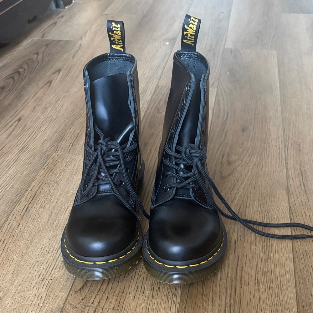Black Leather Lace-Up Doc Martens Boots